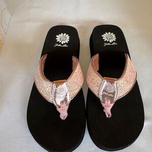 Yellow Box Light Pink Glitter Flip Flop Sandals